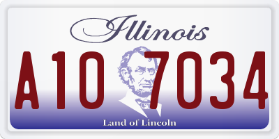 IL license plate A107034