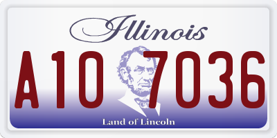 IL license plate A107036