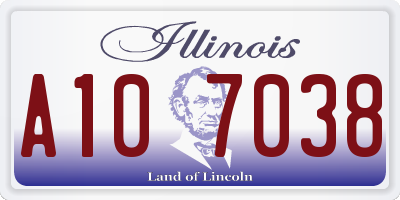 IL license plate A107038