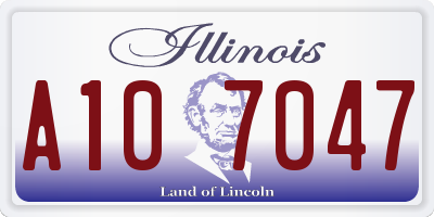 IL license plate A107047