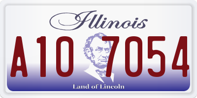 IL license plate A107054