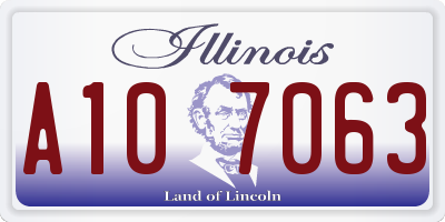IL license plate A107063