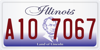 IL license plate A107067