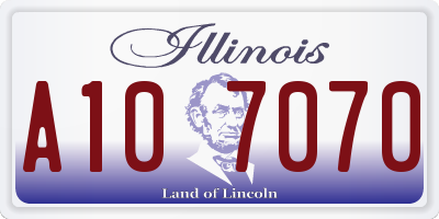 IL license plate A107070