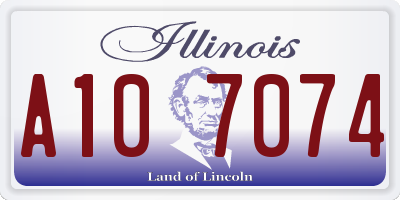 IL license plate A107074
