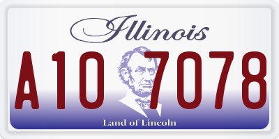 IL license plate A107078