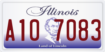 IL license plate A107083