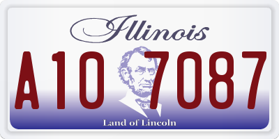IL license plate A107087