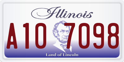 IL license plate A107098