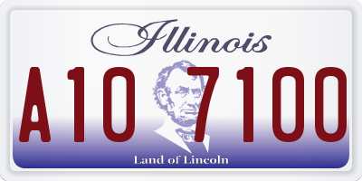 IL license plate A107100