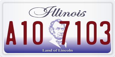 IL license plate A107103