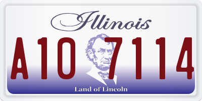 IL license plate A107114
