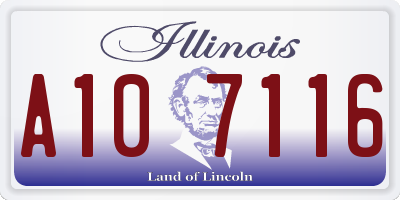 IL license plate A107116