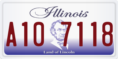 IL license plate A107118