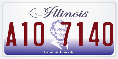 IL license plate A107140