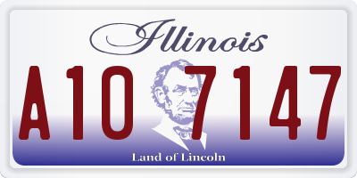 IL license plate A107147
