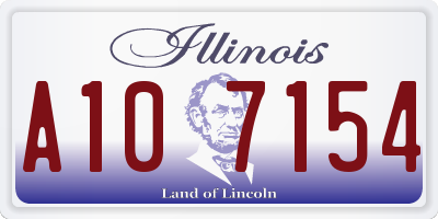 IL license plate A107154