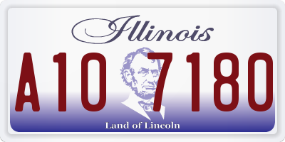 IL license plate A107180