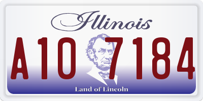 IL license plate A107184