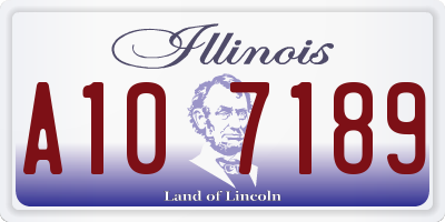 IL license plate A107189