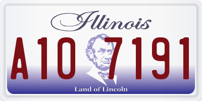 IL license plate A107191