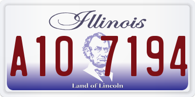 IL license plate A107194