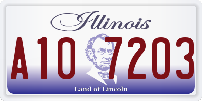IL license plate A107203