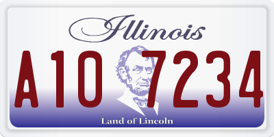 IL license plate A107234