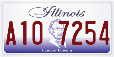 IL license plate A107254