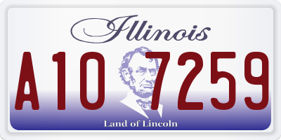 IL license plate A107259