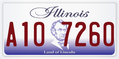IL license plate A107260