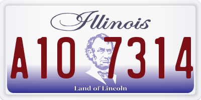 IL license plate A107314