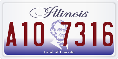 IL license plate A107316