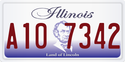 IL license plate A107342