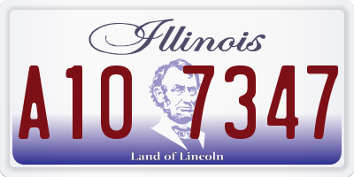IL license plate A107347