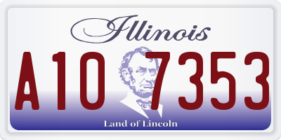 IL license plate A107353