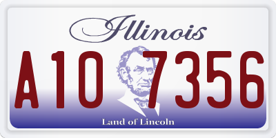 IL license plate A107356