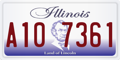 IL license plate A107361
