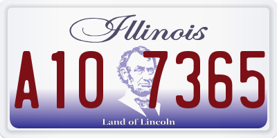 IL license plate A107365