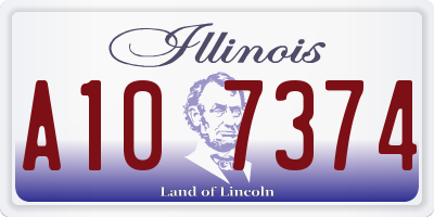IL license plate A107374