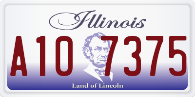 IL license plate A107375