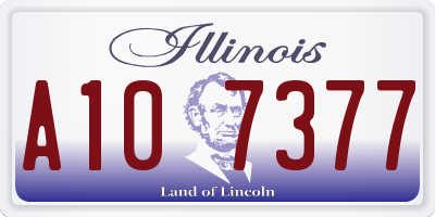 IL license plate A107377