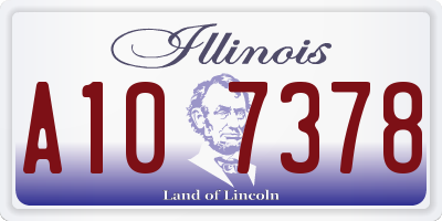 IL license plate A107378