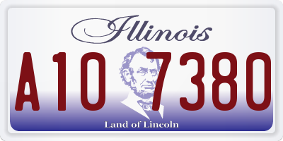IL license plate A107380