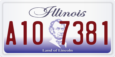 IL license plate A107381