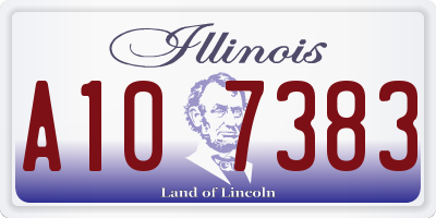 IL license plate A107383