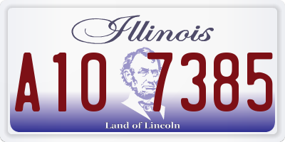 IL license plate A107385