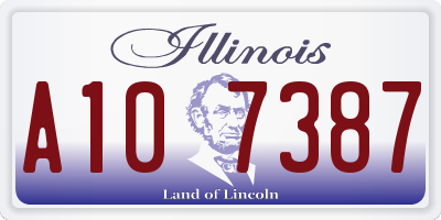 IL license plate A107387