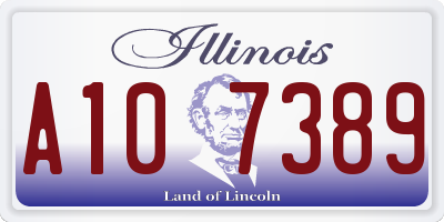 IL license plate A107389
