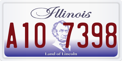 IL license plate A107398